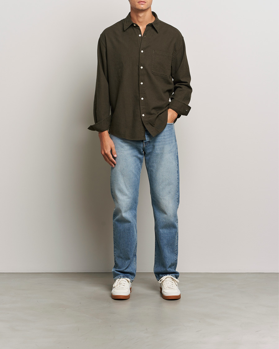 Heren | Overhemden | NN07 | Deon Flannel Checked Shirt Dark Army