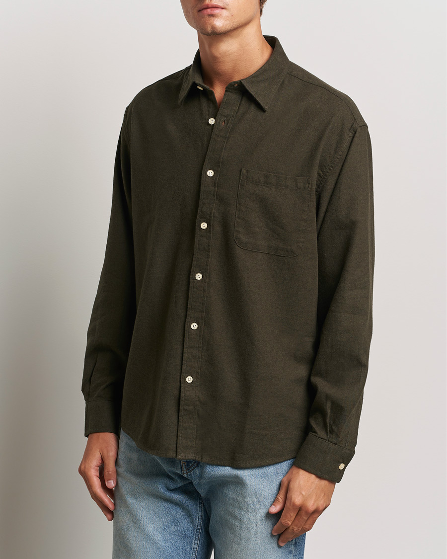 Heren | Overhemden | NN07 | Deon Flannel Checked Shirt Dark Army