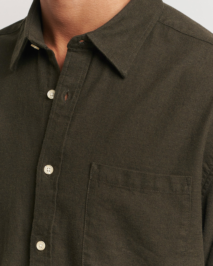 Heren | Overhemden | NN07 | Deon Flannel Checked Shirt Dark Army
