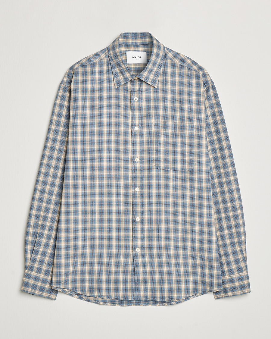 Heren | Overhemden | NN07 | Deon Flannel Checked Shirt Blue