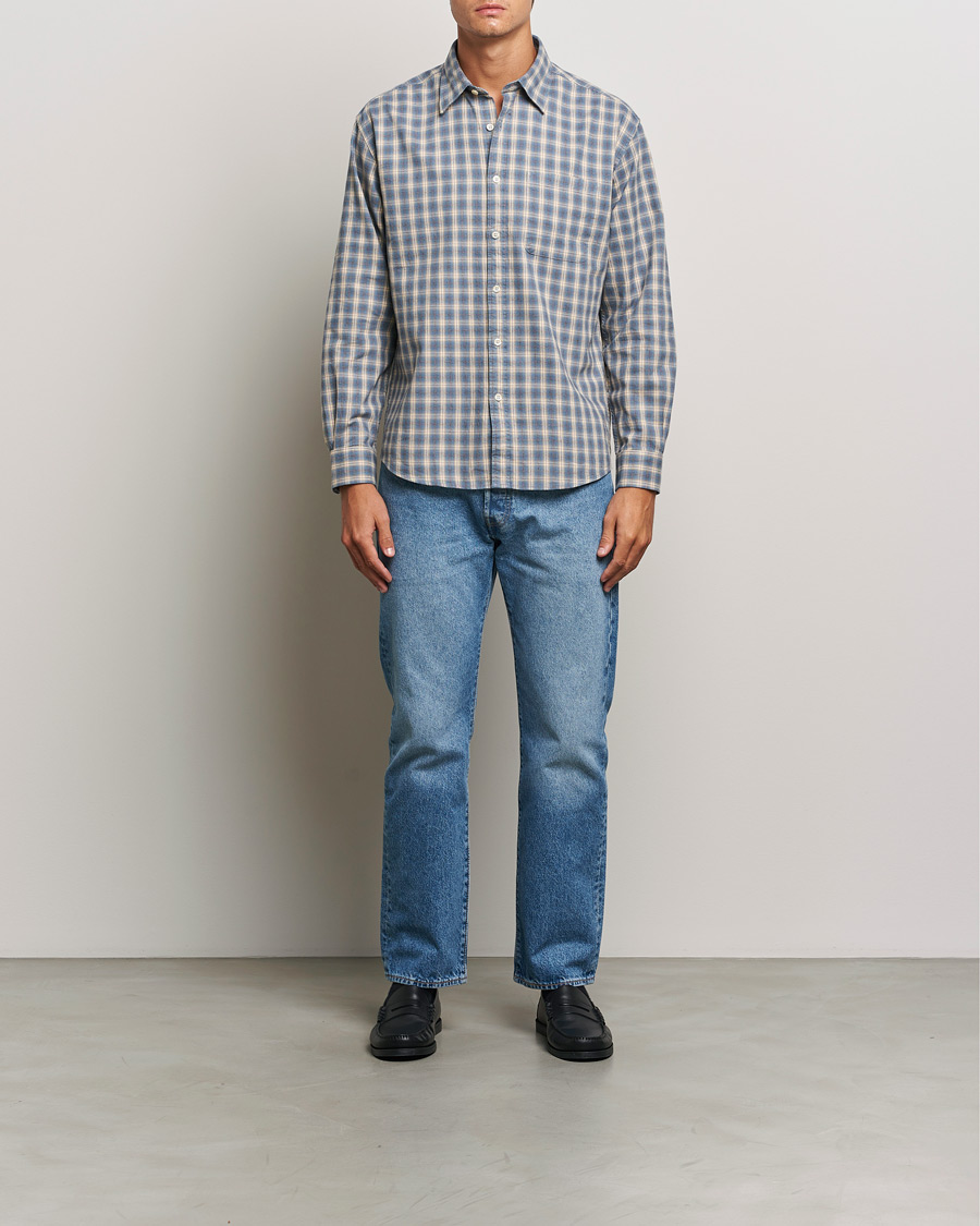 Heren | Overhemden | NN07 | Deon Flannel Checked Shirt Blue