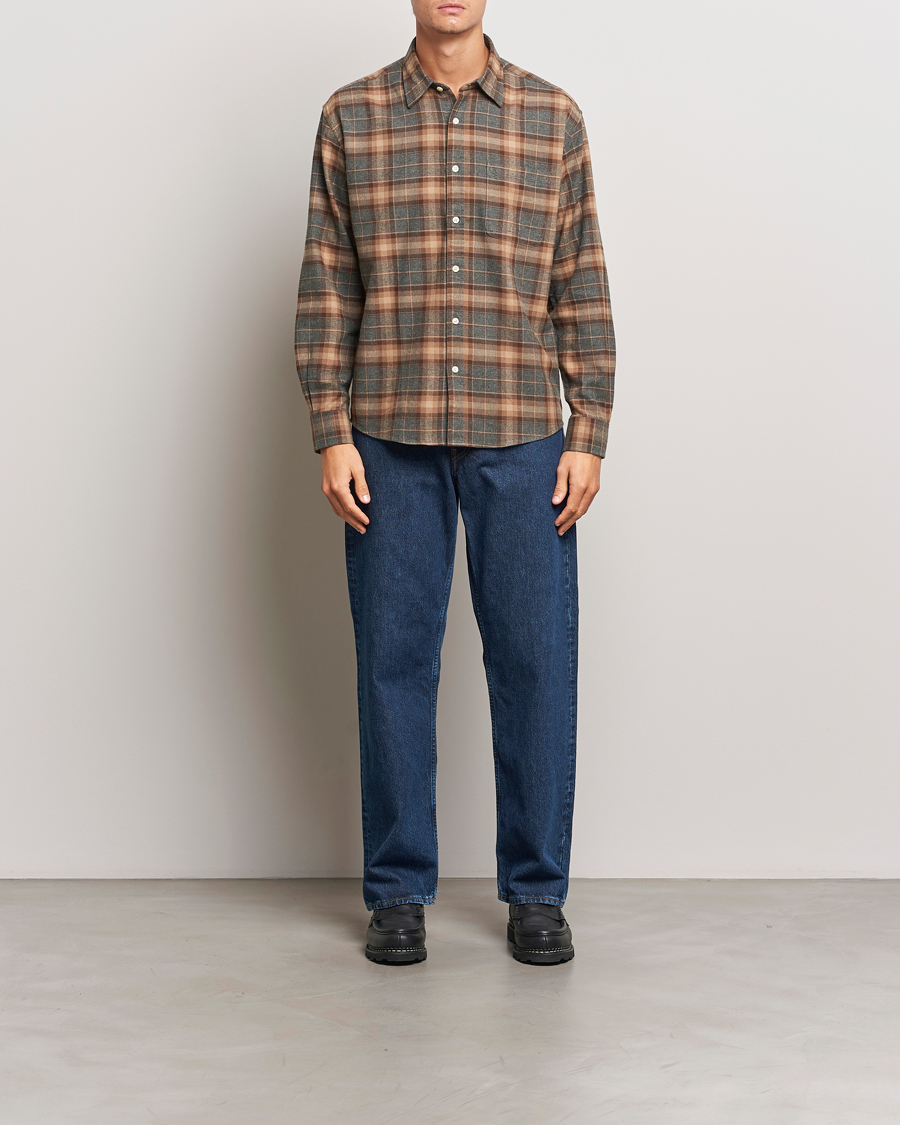 Heren | Overhemden | NN07 | Deon Flannel Checked Shirt Rust Red