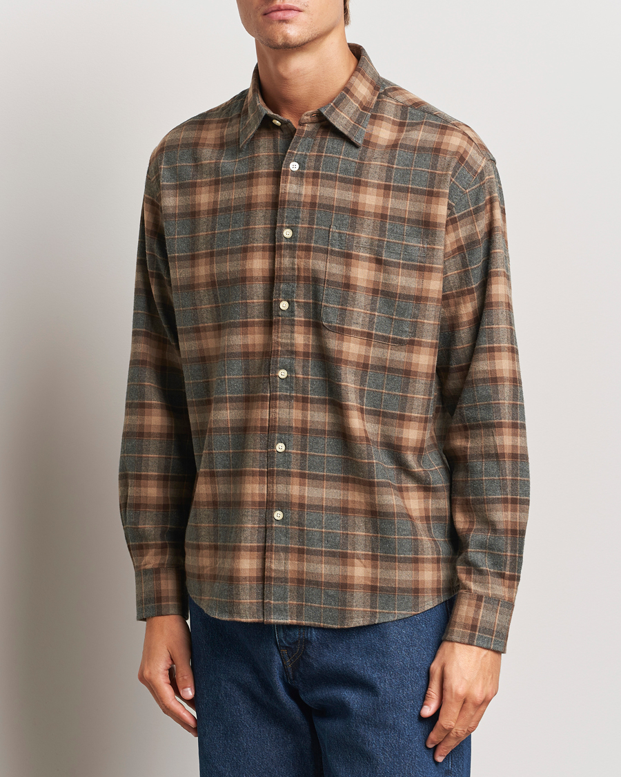 Heren | Overhemden | NN07 | Deon Flannel Checked Shirt Rust Red