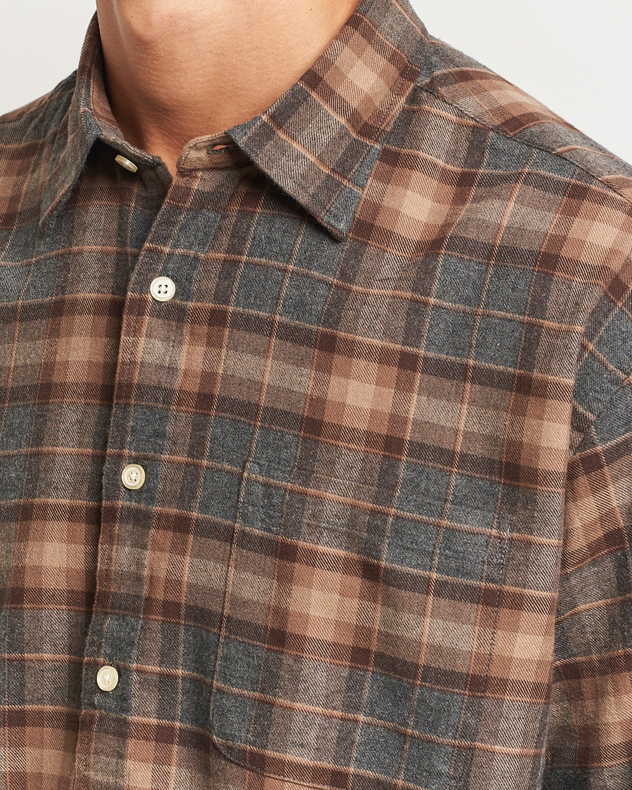 Heren | Overhemden | NN07 | Deon Flannel Checked Shirt Rust Red