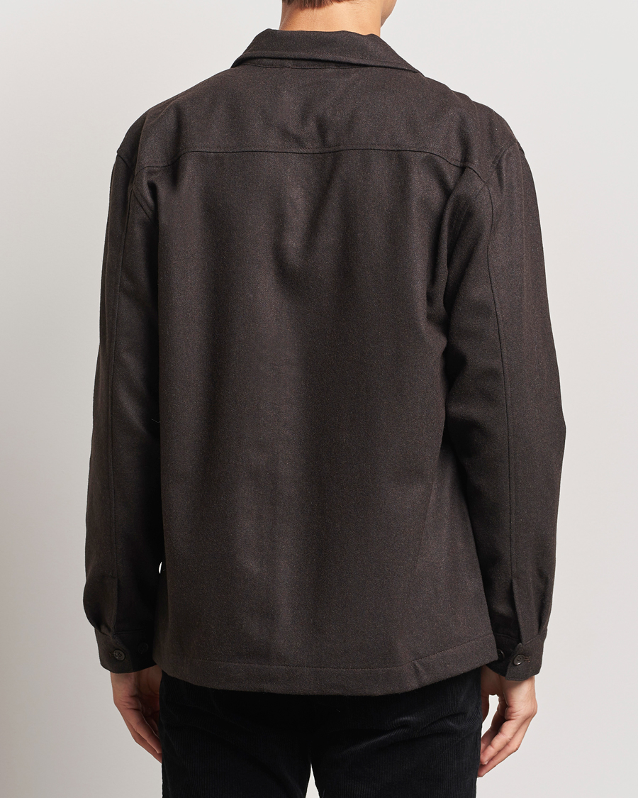Heren | Overhemden | NN07 | Isak Wool Overshirt Dark Brown