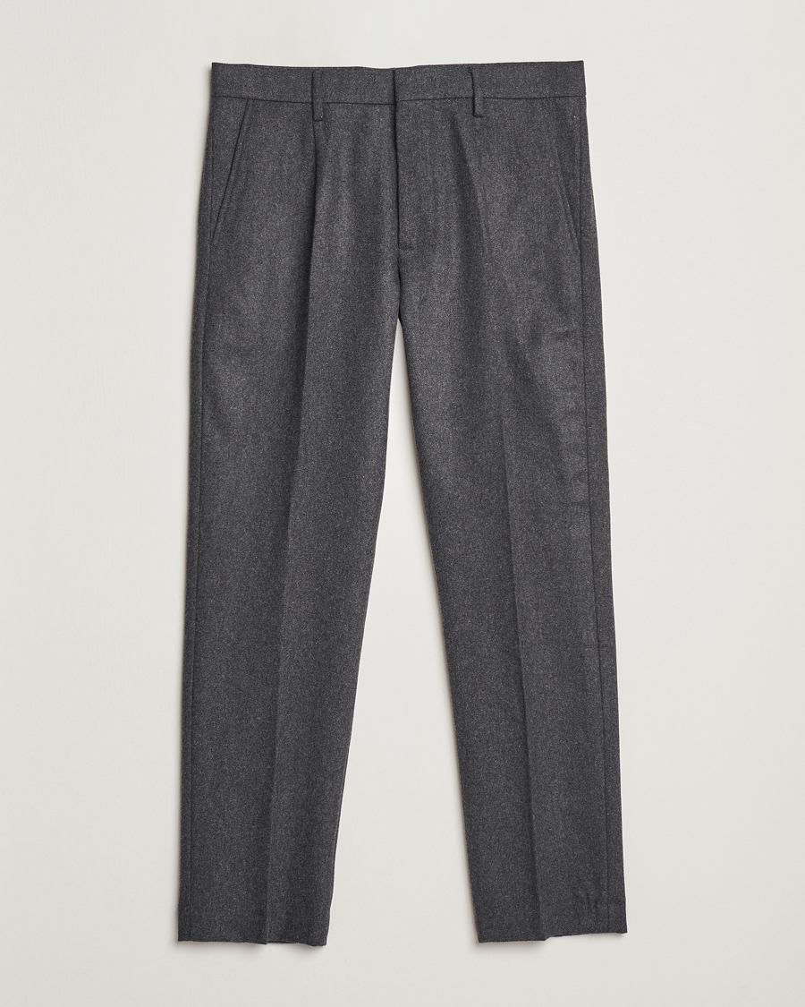 Heren | Broeken | NN07 | Bill Wool Pleated Trousers Grey Melange