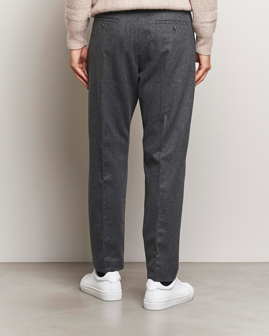 Heren | Broeken | NN07 | Bill Wool Pleated Trousers Grey Melange