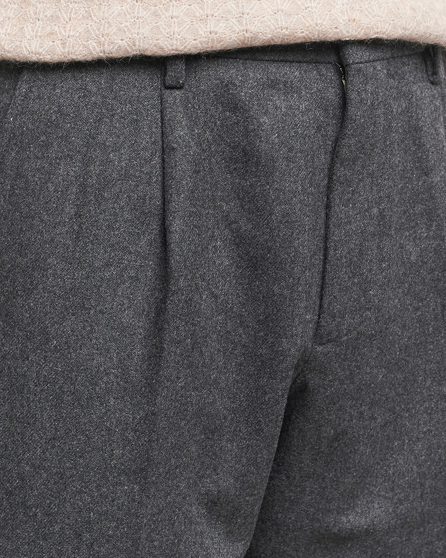Heren | Broeken | NN07 | Bill Wool Pleated Trousers Grey Melange