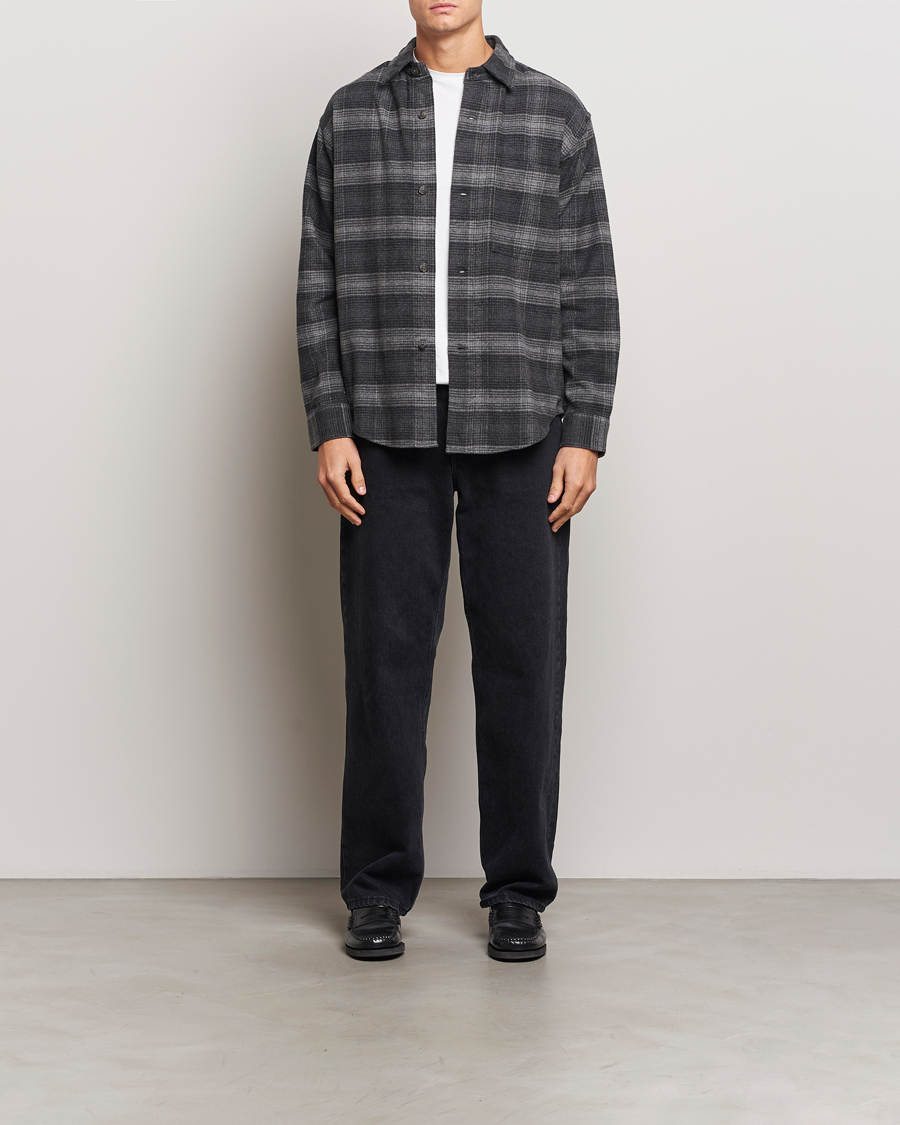 Heren | Overhemden | NN07 | Adwin Checked Flannel Overshirt Black/Grey