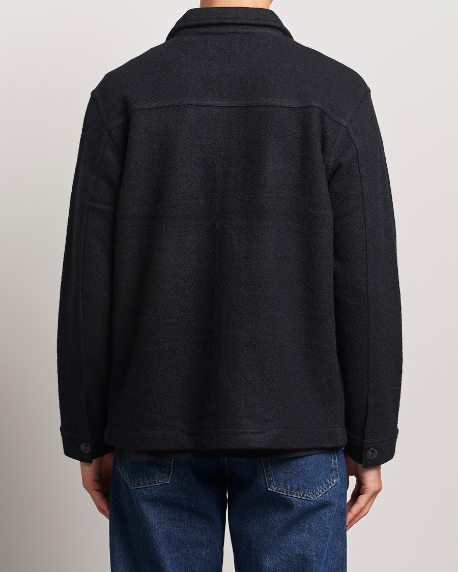 Heren | Truien | NN07 | Isak Boiled Wool Full Zip Black