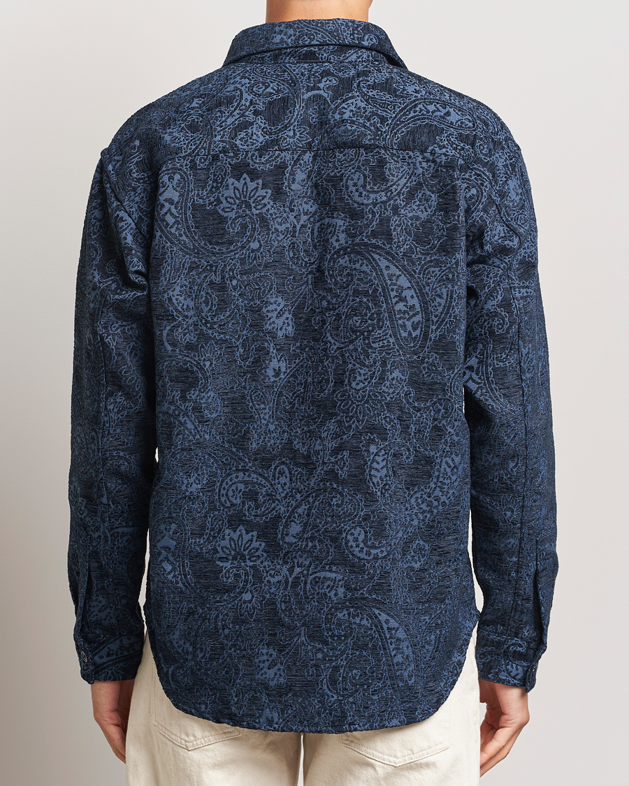 Heren | Overhemden | NN07 | Adwin Flower Overshirt Navy Blue