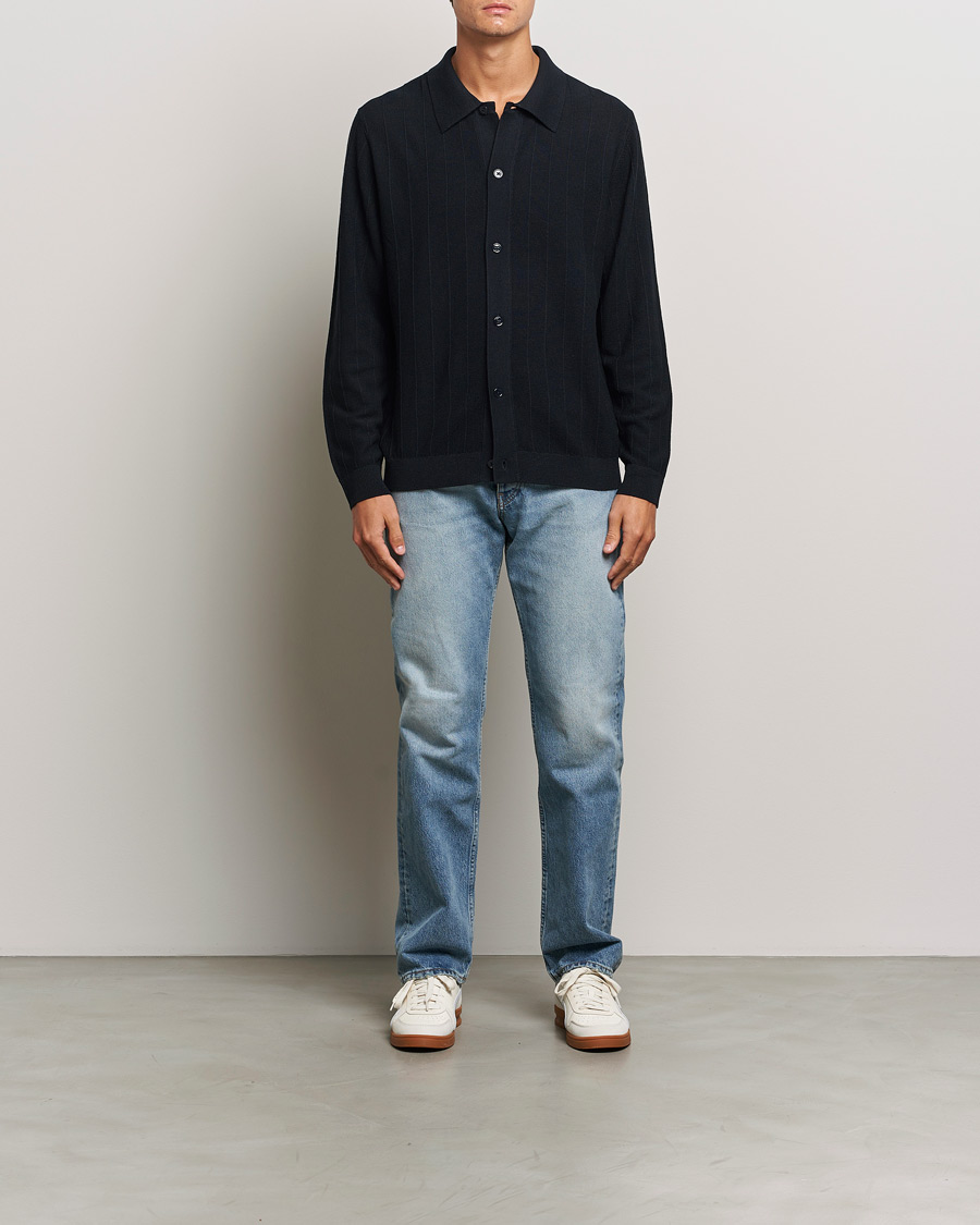 Heren | Truien | NN07 | Thor Knitted Cardigan Navy Blue