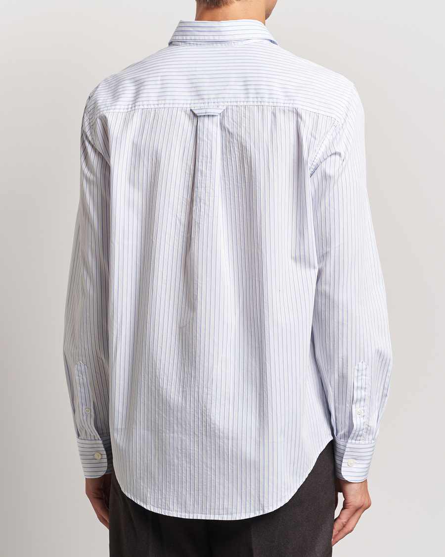 Heren | Overhemden | NN07 | Colby Poplin Striped Shirt White/Blue