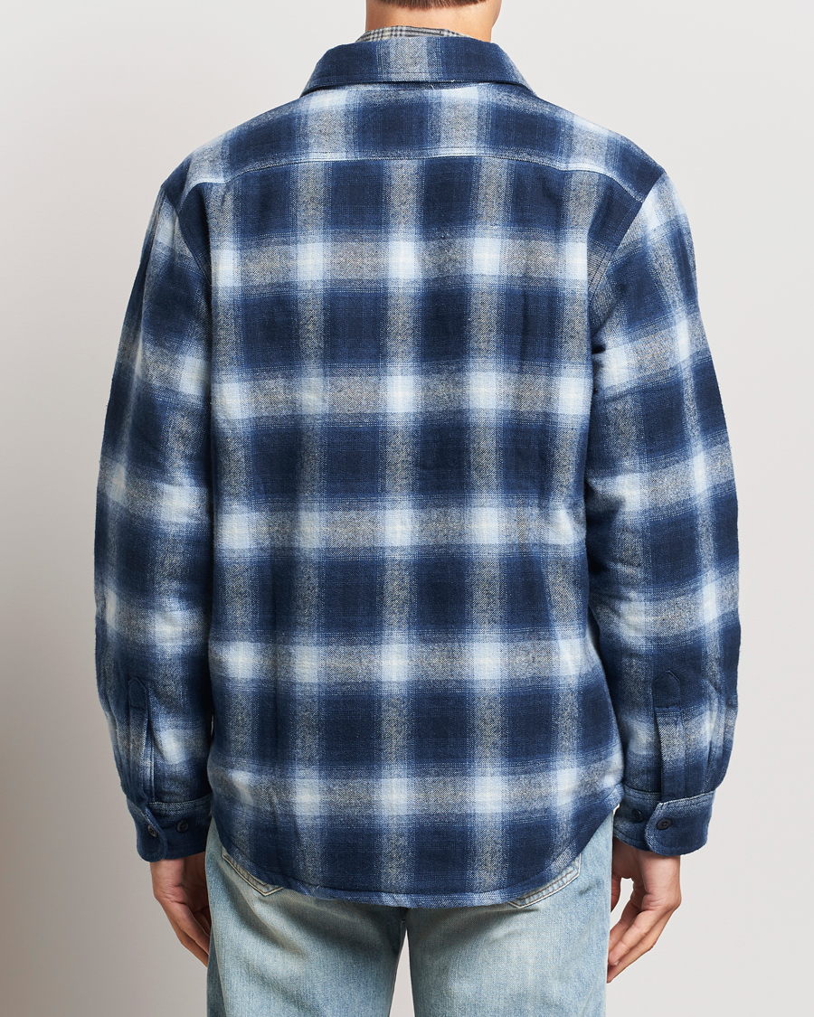 Heren | Jassen | Nudie Jeans | Glenn Padded Checked Shirt Jacket Blue