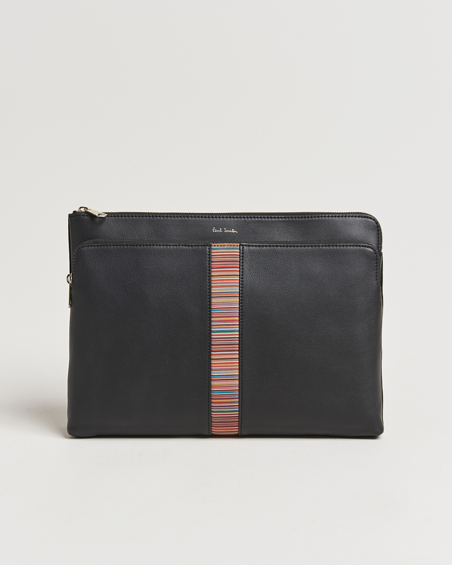 Heren | Paul Smith Leather Stripe Document Case Black | Paul Smith | Leather Stripe Document Case Black