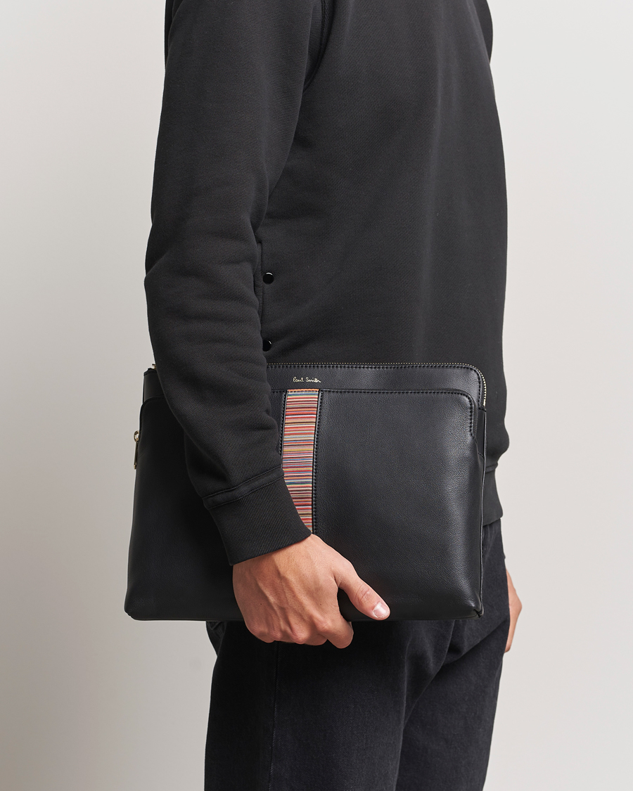 Heren | Paul Smith Leather Stripe Document Case Black | Paul Smith | Leather Stripe Document Case Black