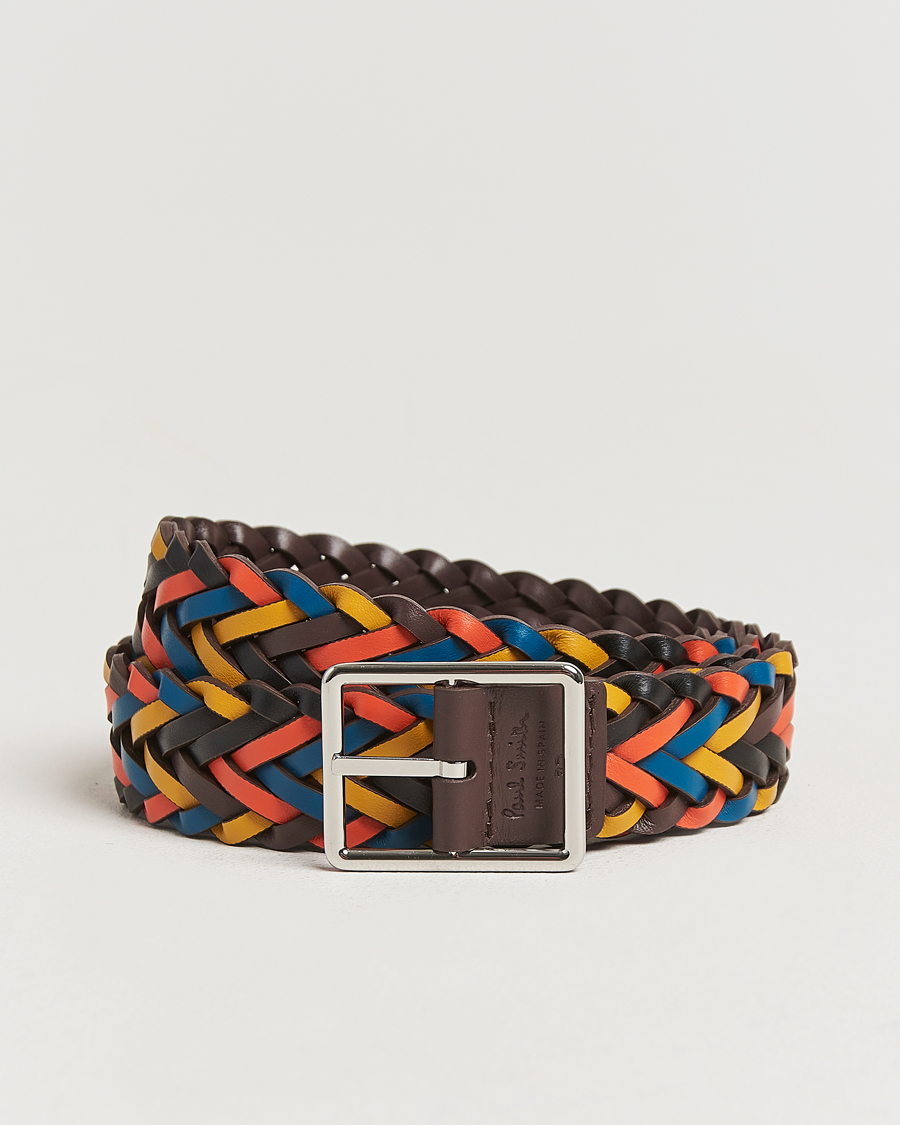 Heren | Paul Smith Reversible Leather Braided Belt Brown/Multi | Paul Smith | Reversible Leather Braided Belt Brown/Multi