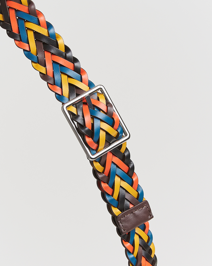Heren | Paul Smith Reversible Leather Braided Belt Brown/Multi | Paul Smith | Reversible Leather Braided Belt Brown/Multi