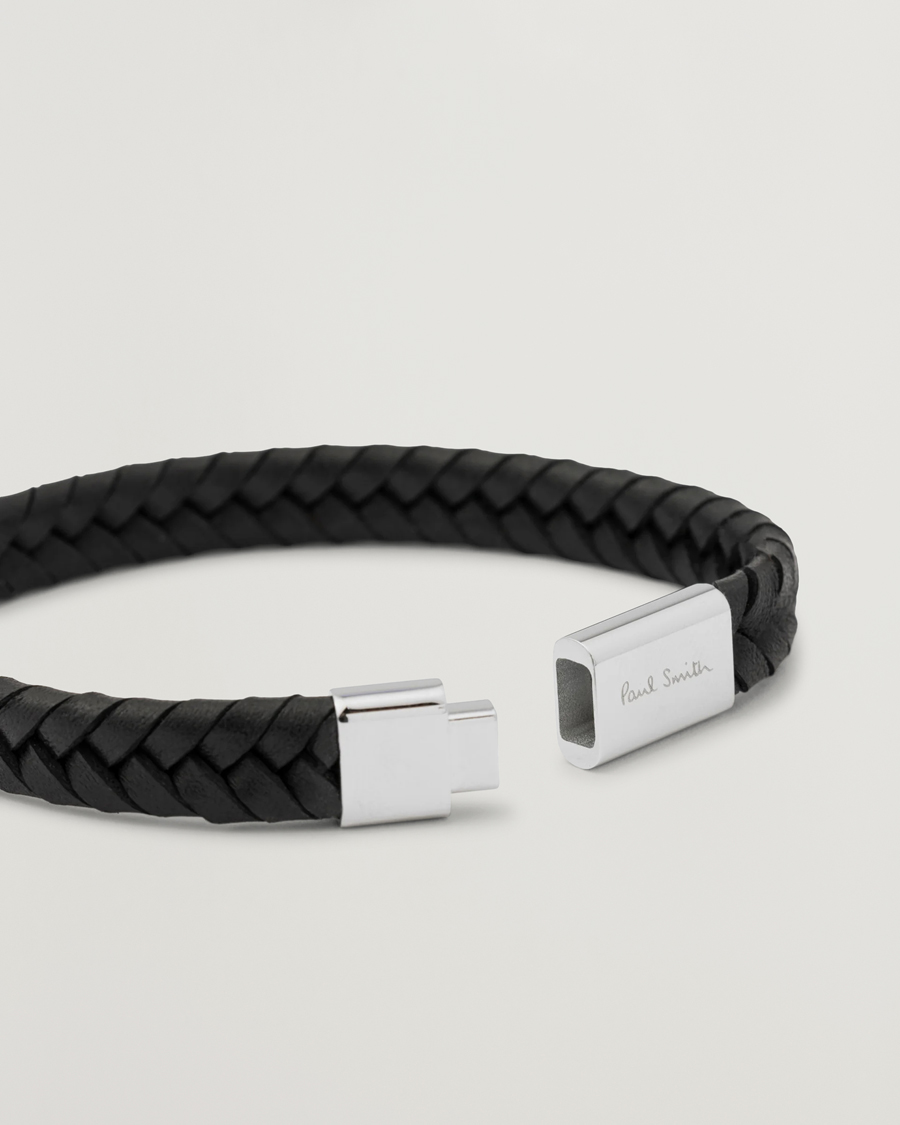 Heren | Paul Smith Two Tone Leather Bracelet Black | Paul Smith | Two Tone Leather Bracelet Black
