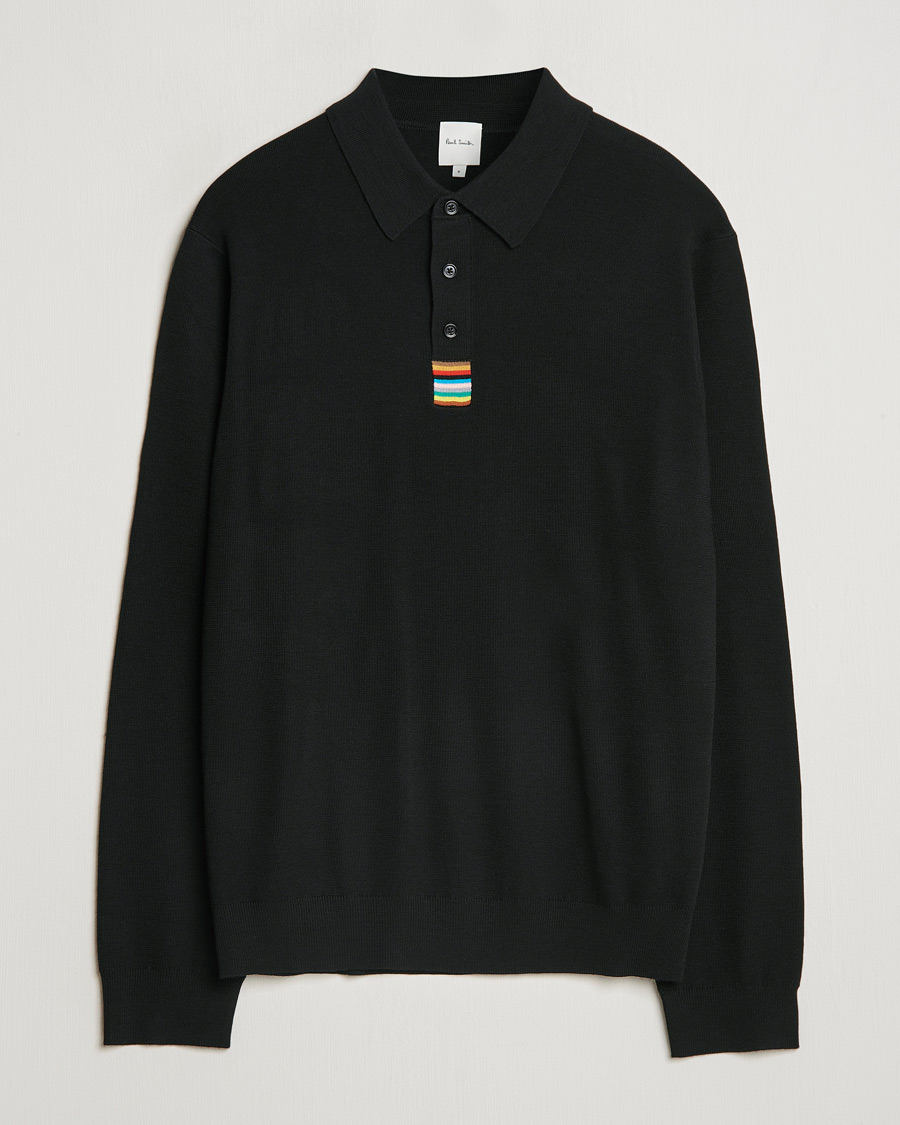 Heren | Truien | Paul Smith | Merino Knitted Polo Black