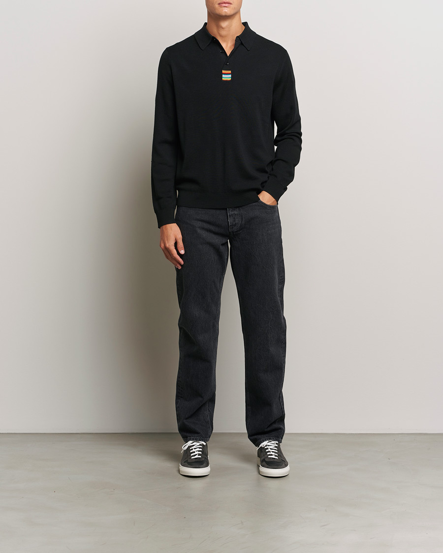 Heren | Truien | Paul Smith | Merino Knitted Polo Black