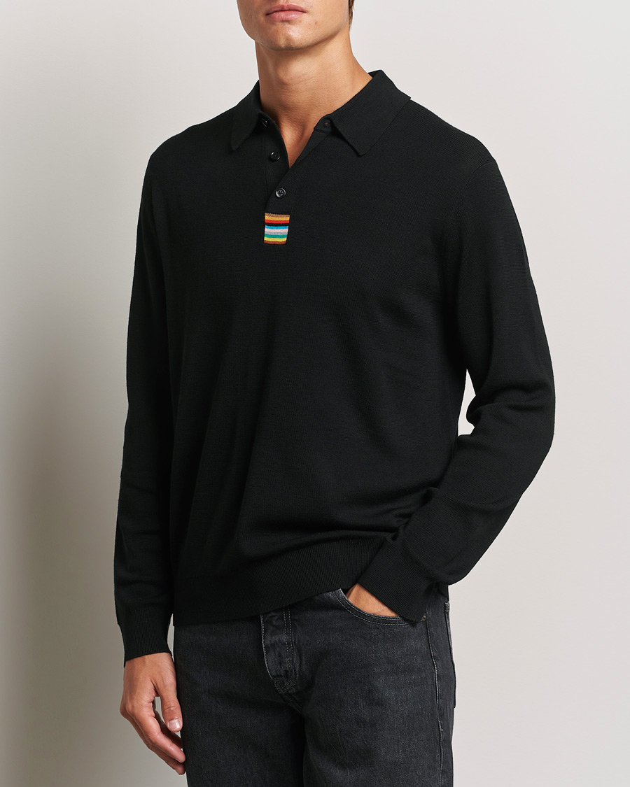 Heren | Truien | Paul Smith | Merino Knitted Polo Black