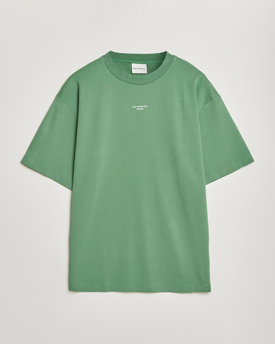 Heren | T-shirts | Drôle de Monsieur | Classic Slogan T-Shirt Water Green
