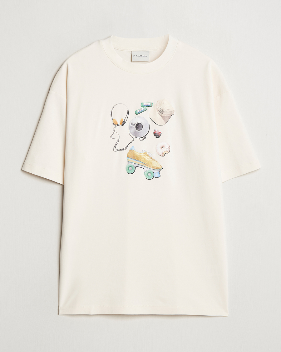 Heren | T-shirts | Drôle de Monsieur | Balade Printed T-Shirt Cream