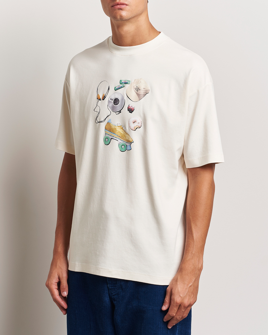 Heren | T-shirts | Drôle de Monsieur | Balade Printed T-Shirt Cream