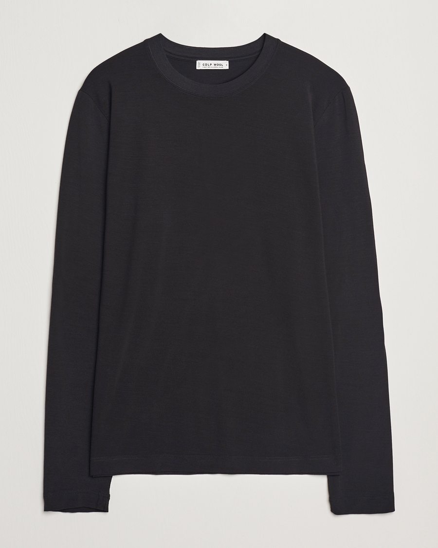 Heren | T-shirts | CDLP | Wool Long Sleeve T-Shirt Black
