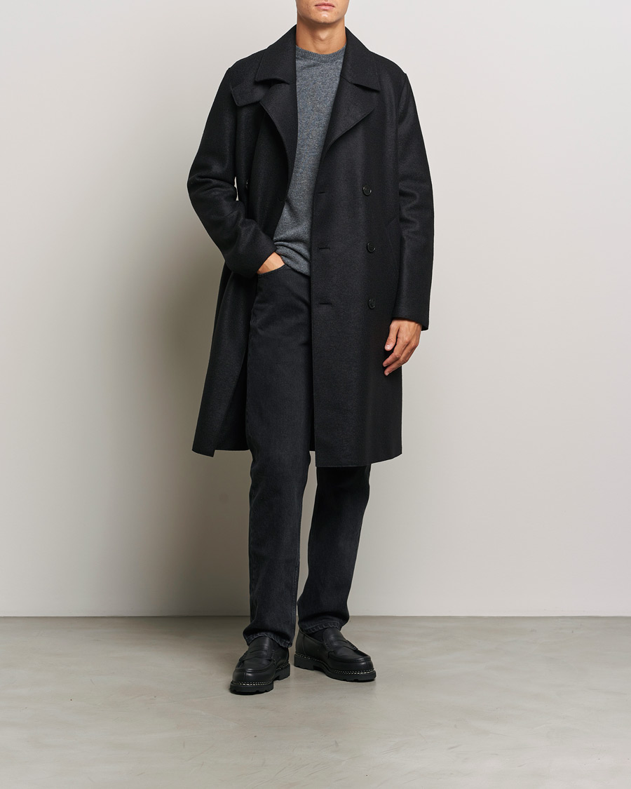 Heren | Jassen | Harris Wharf London | Pressed Wool Long Peacoat Black