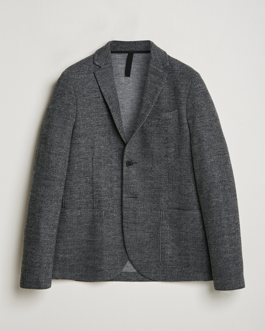 Heren | Blazers | Harris Wharf London | Two Button Prince Of Wales Blazer Grey/Black