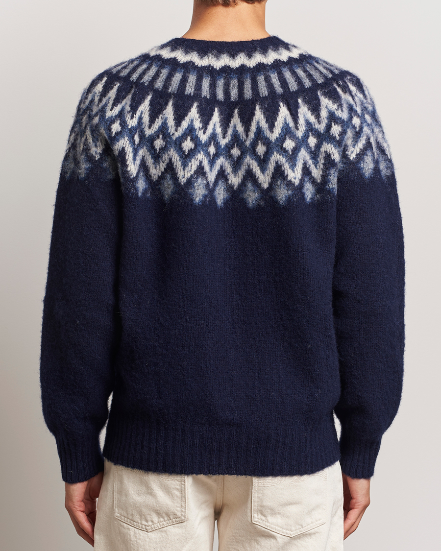 Heren | Truien | Howlin' | Brushed Wool Fair Isle Crew Sweater Denim