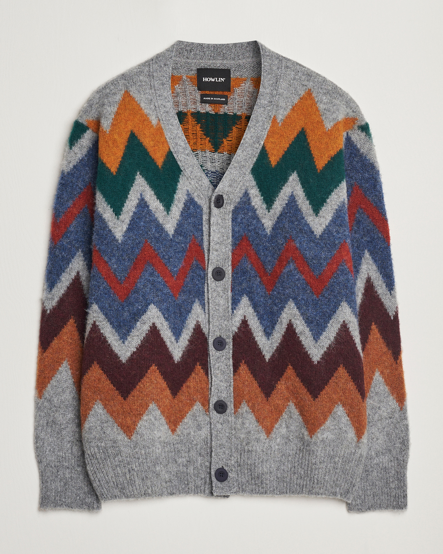 Heren | Truien | Howlin' | Brushed Wool Cardigan Med Grey