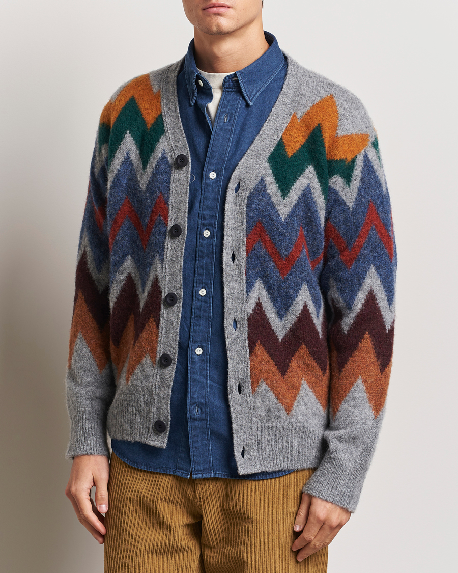 Heren | Truien | Howlin' | Brushed Wool Cardigan Med Grey