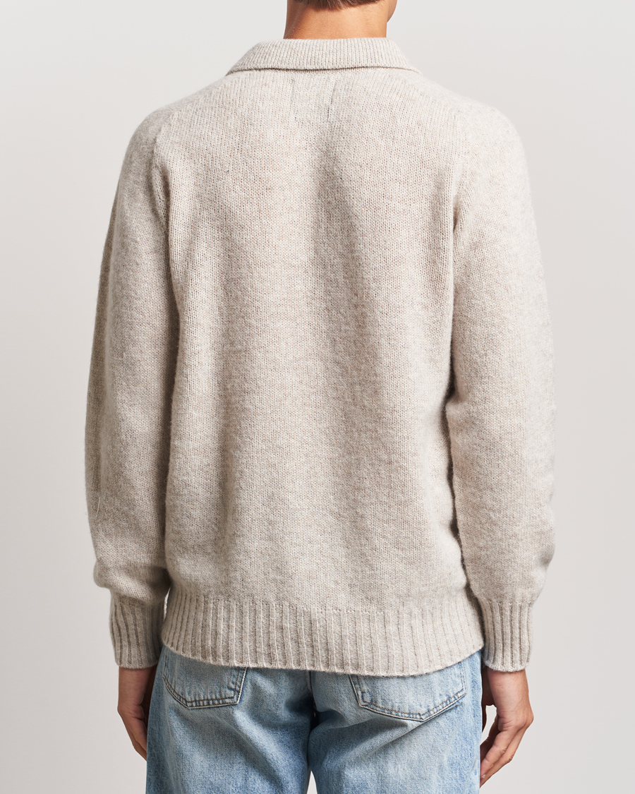 Heren | Truien | Howlin' | Brushed Wool Polo Cosmic Latte