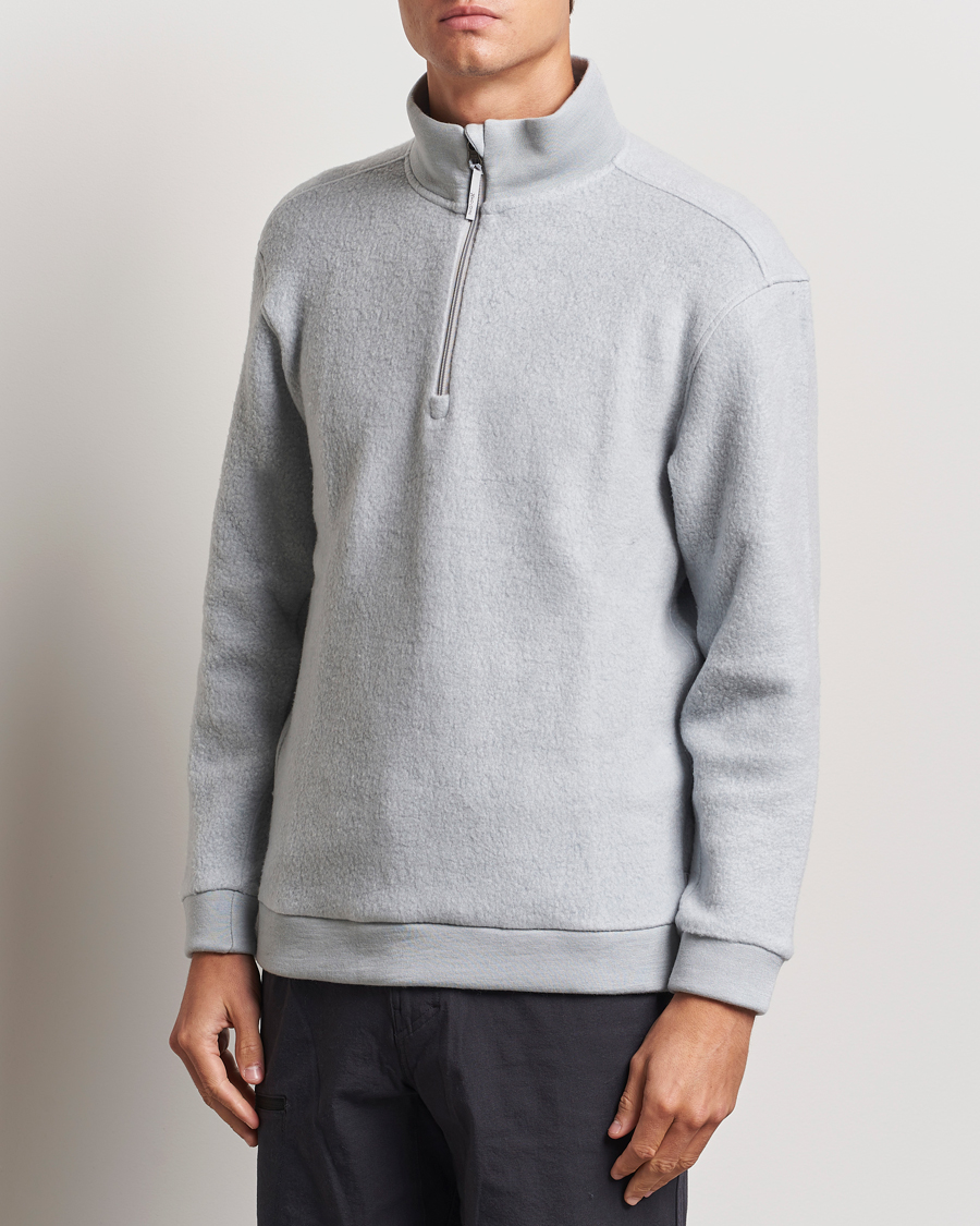 Heren | Truien | Houdini | Alto Wool/Tencel Half Zip Cloudy Grey