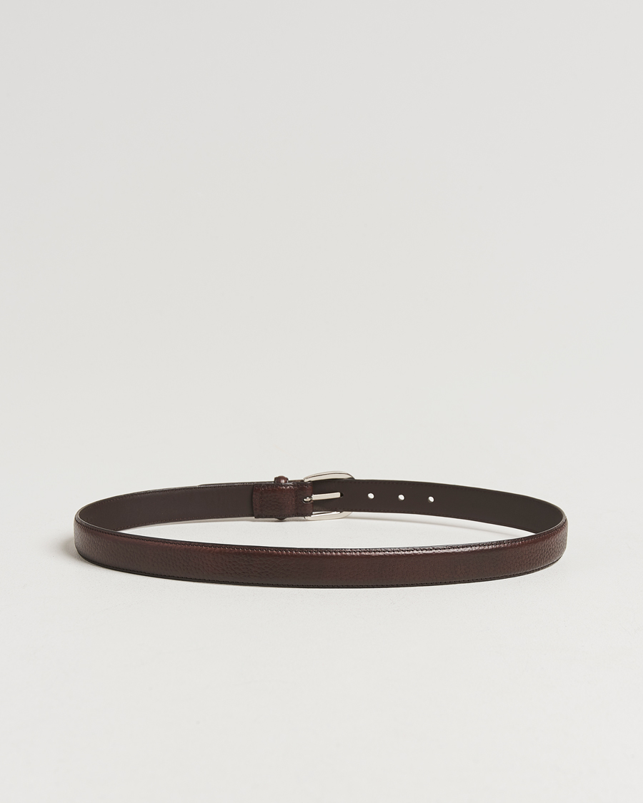 Heren | Riemen | Loake Shoemakers | Loake 1880 Harry Grained Leather Belt Dark Brown