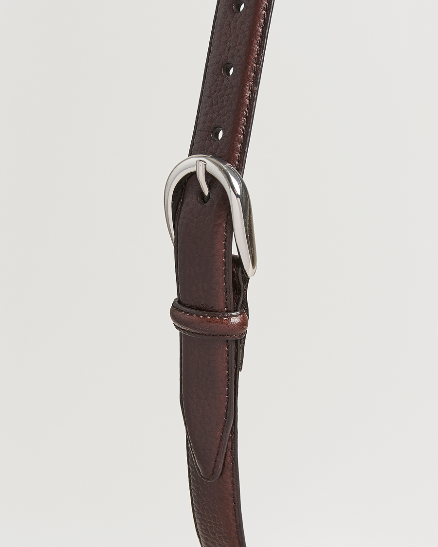 Heren | Riemen | Loake Shoemakers | Loake 1880 Harry Grained Leather Belt Dark Brown