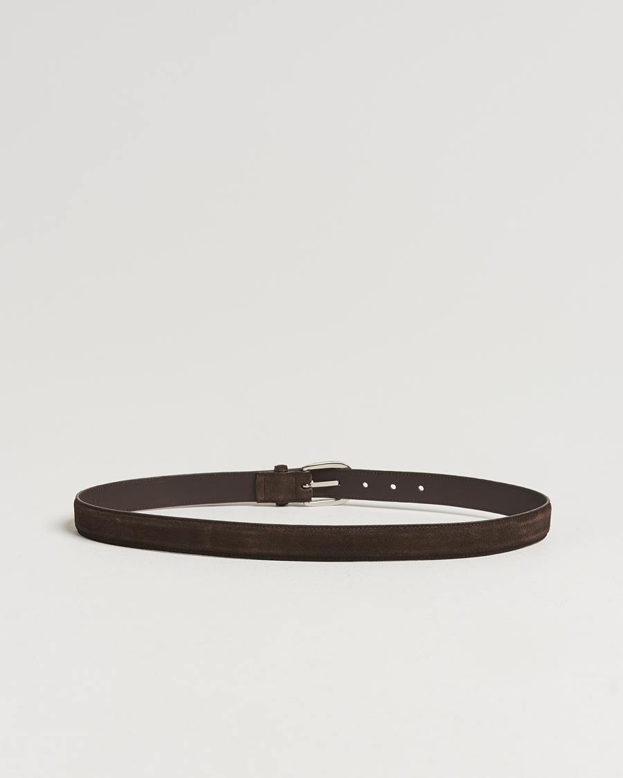 Heren | Riemen | Loake 1880 | Harry Suede Belt Dark Brown