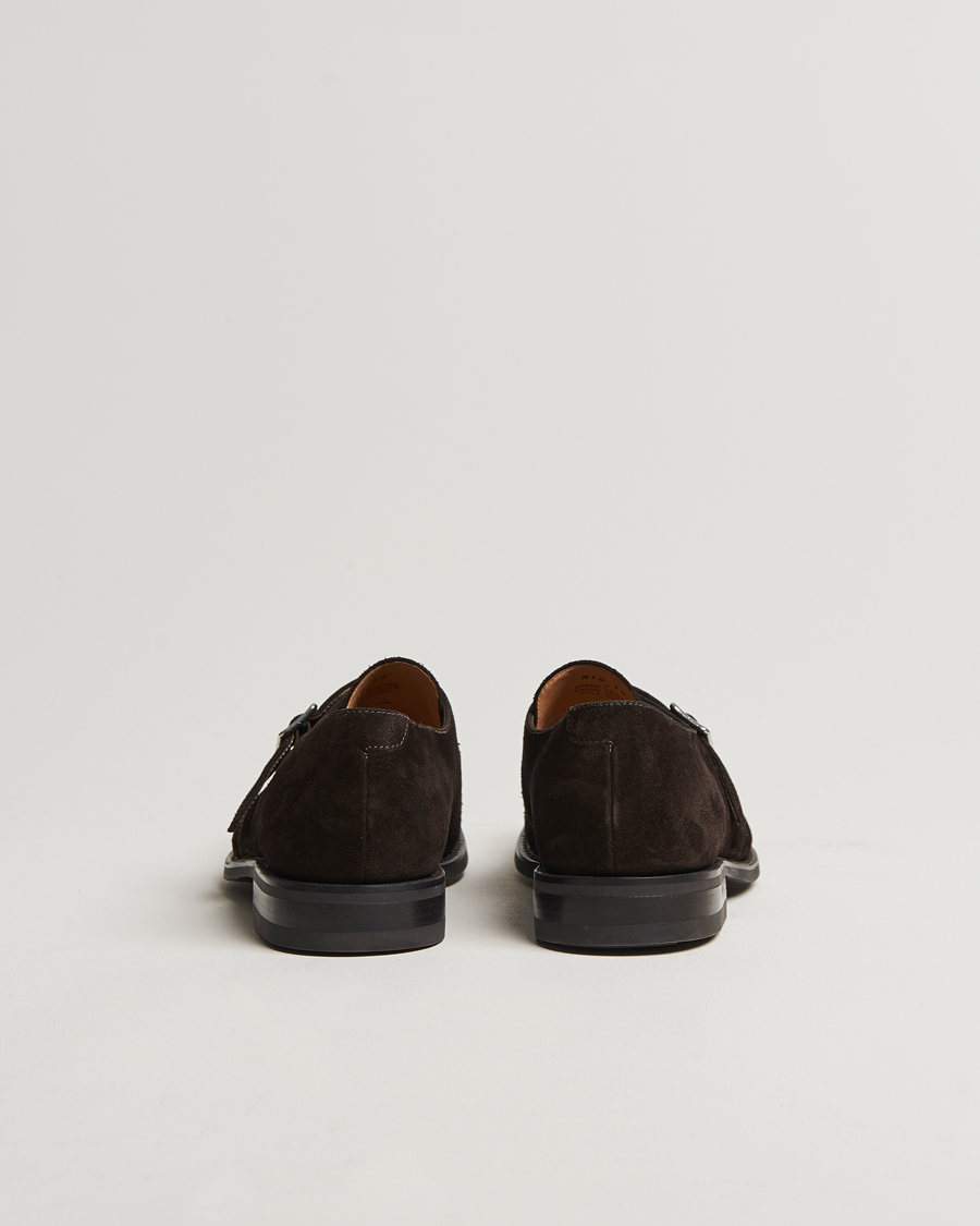 Heren | Gespschoenen | Loake 1880 | 357 Suede Single Monk Dark Brown