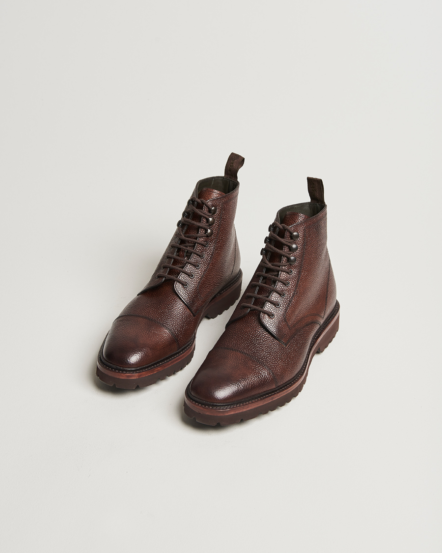 Heren | Laarzen | Loake Shoemakers | Aquarius Grained Lightweight Boot Dark Brown