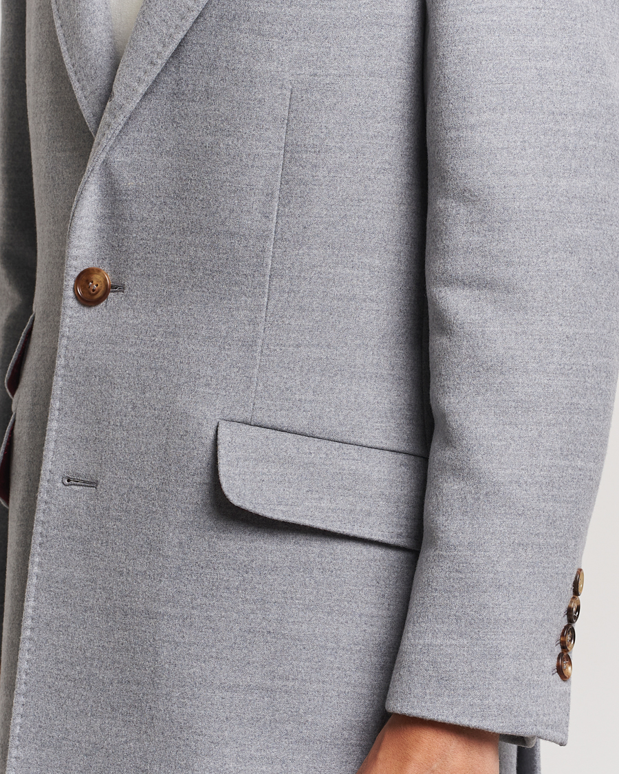 Heren | Jassen | Brunello Cucinelli | Single Breasted Beaver Wool Coat Pearl Grey
