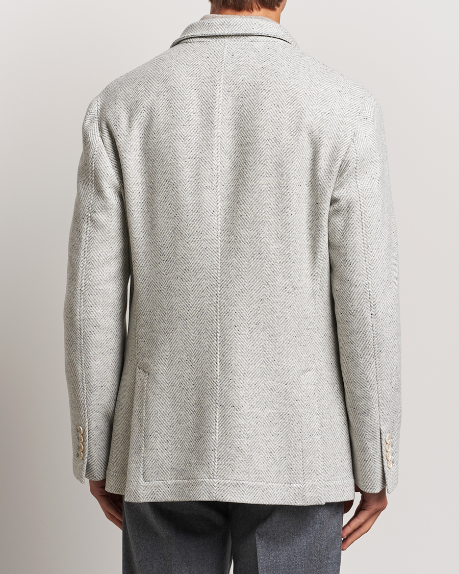 Heren | Jassen | Brunello Cucinelli | Cashmere Herringbone City Jacket Pearl Grey