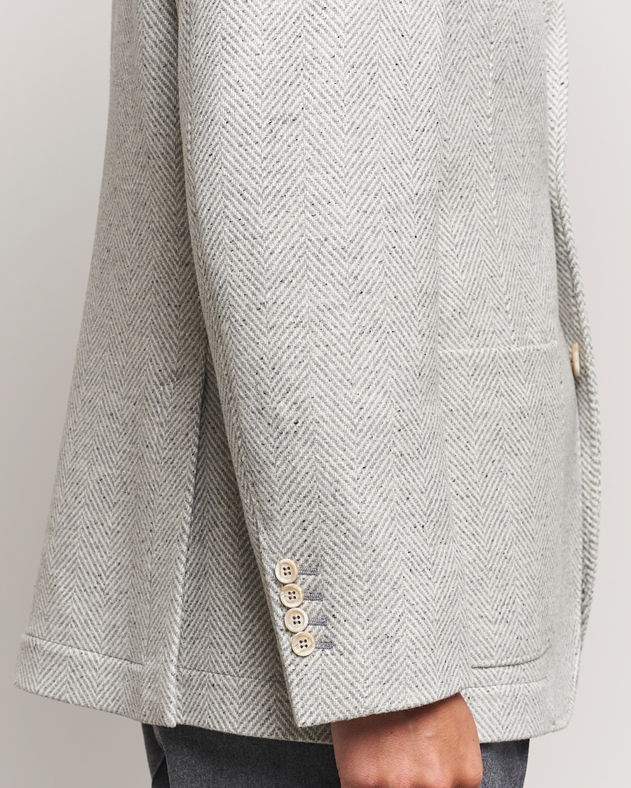 Heren | Jassen | Brunello Cucinelli | Cashmere Herringbone City Jacket Pearl Grey
