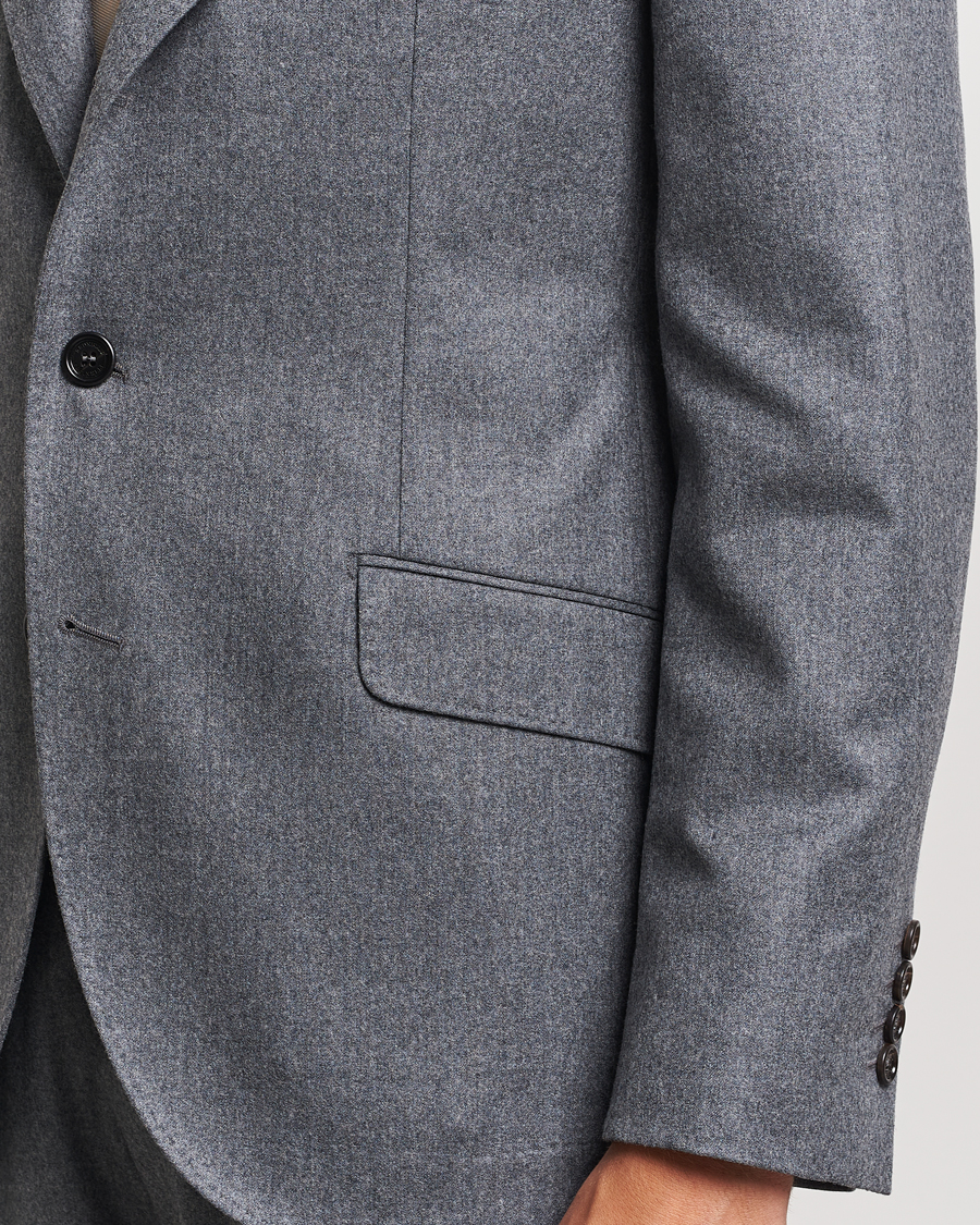 Heren | Pakken | Brunello Cucinelli | Single Breasted Flannel Suit Grey Melange
