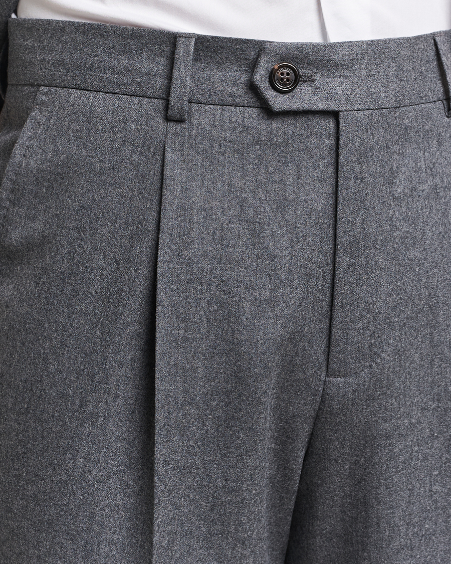Heren | Pakken | Brunello Cucinelli | Single Breasted Flannel Suit Grey Melange