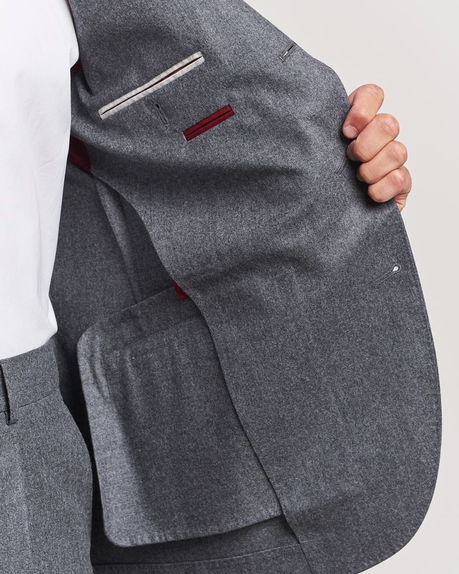 Heren | Pakken | Brunello Cucinelli | Single Breasted Flannel Suit Grey Melange