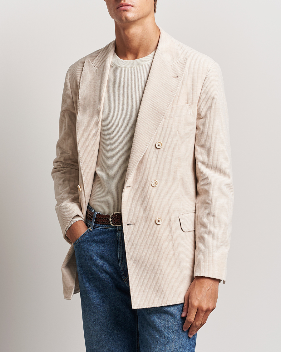 Heren | Blazers | Brunello Cucinelli | Double Breasted Cashmere Corduroy Blazer Sand