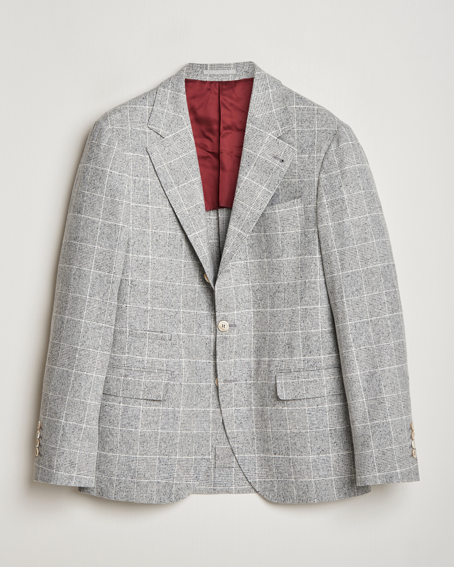 Heren | Blazers | Brunello Cucinelli | Single Breasted Check Blazer Pearl Grey